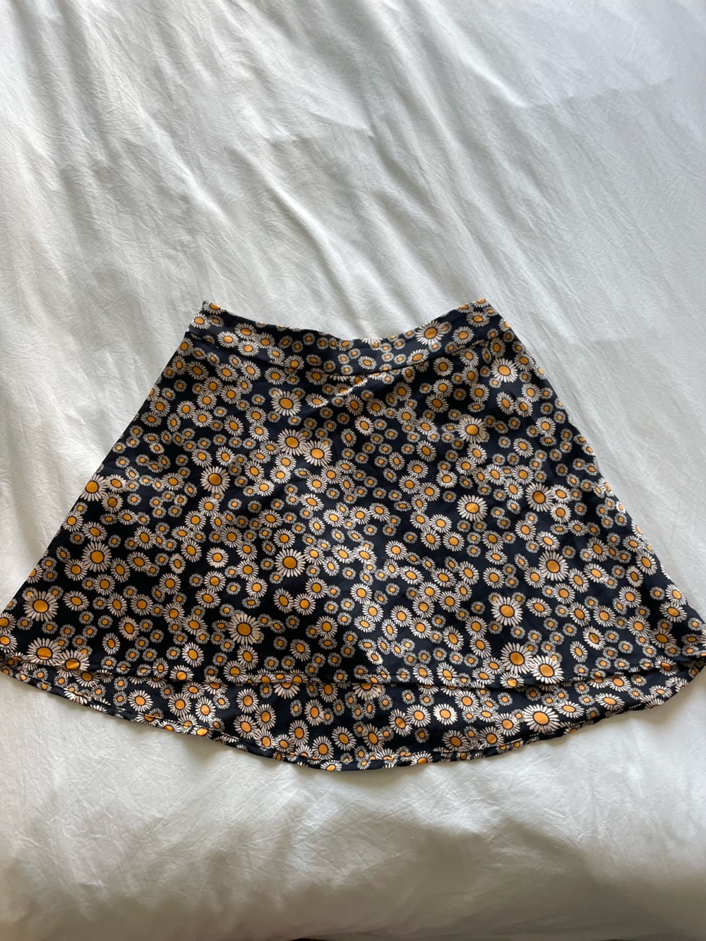 Free People Black Daisy Print A-Line Skirt